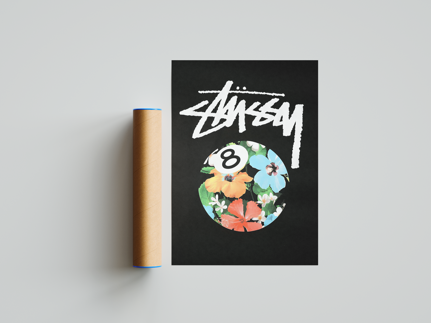 Stussy Flower 8 Ball Poster