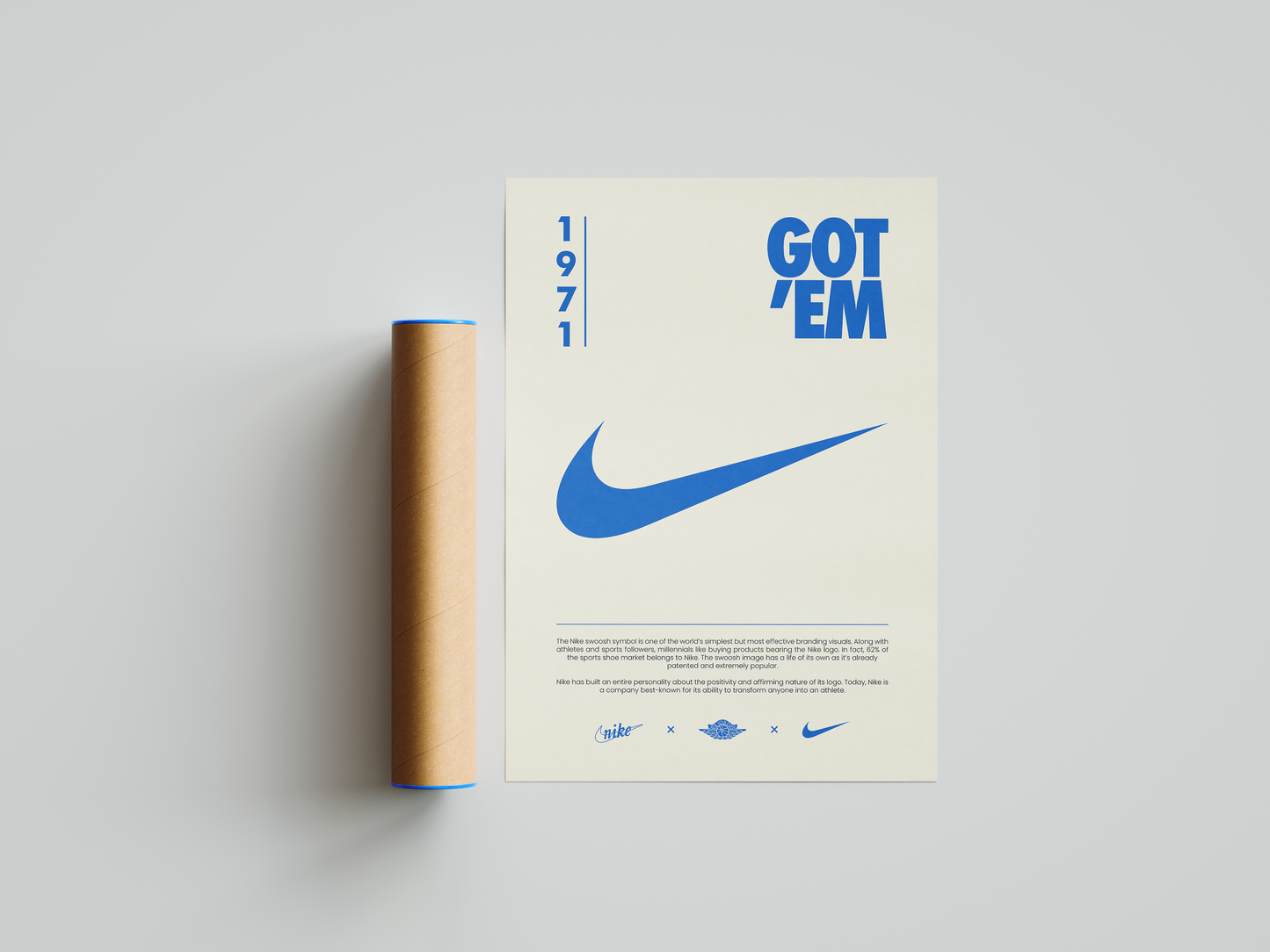 Nike Origins Blue Beige Poster