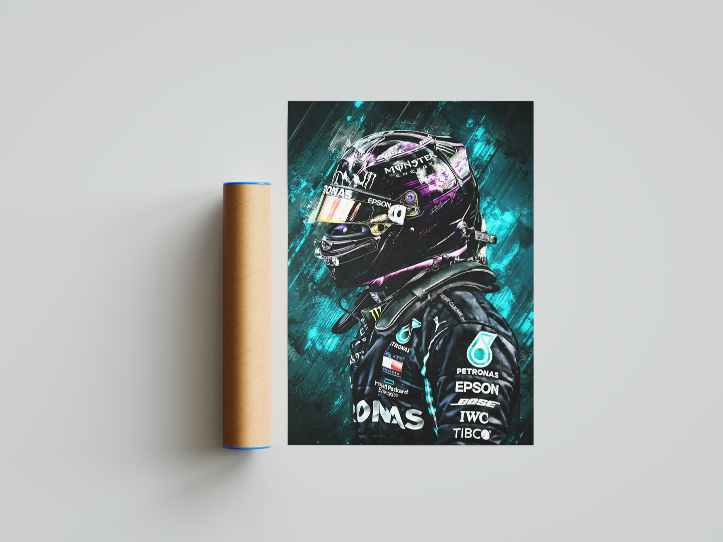 Lewis Hamilton Painting Poster