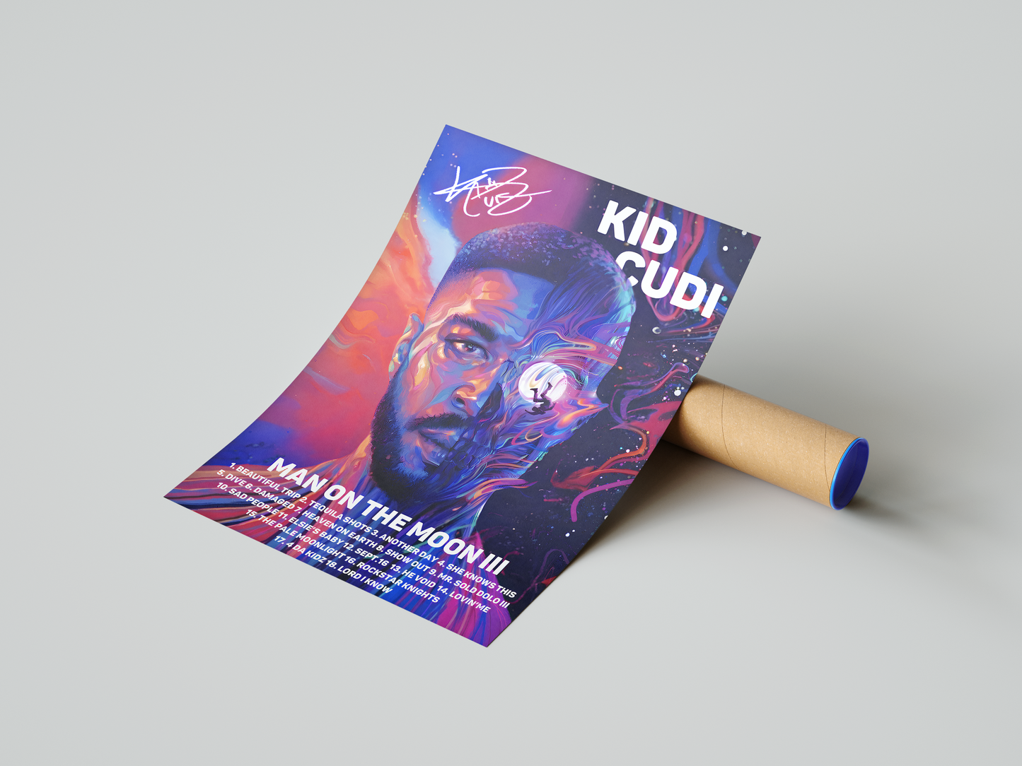 Kid Cudi - "Man On The Moon III" Signature Poster