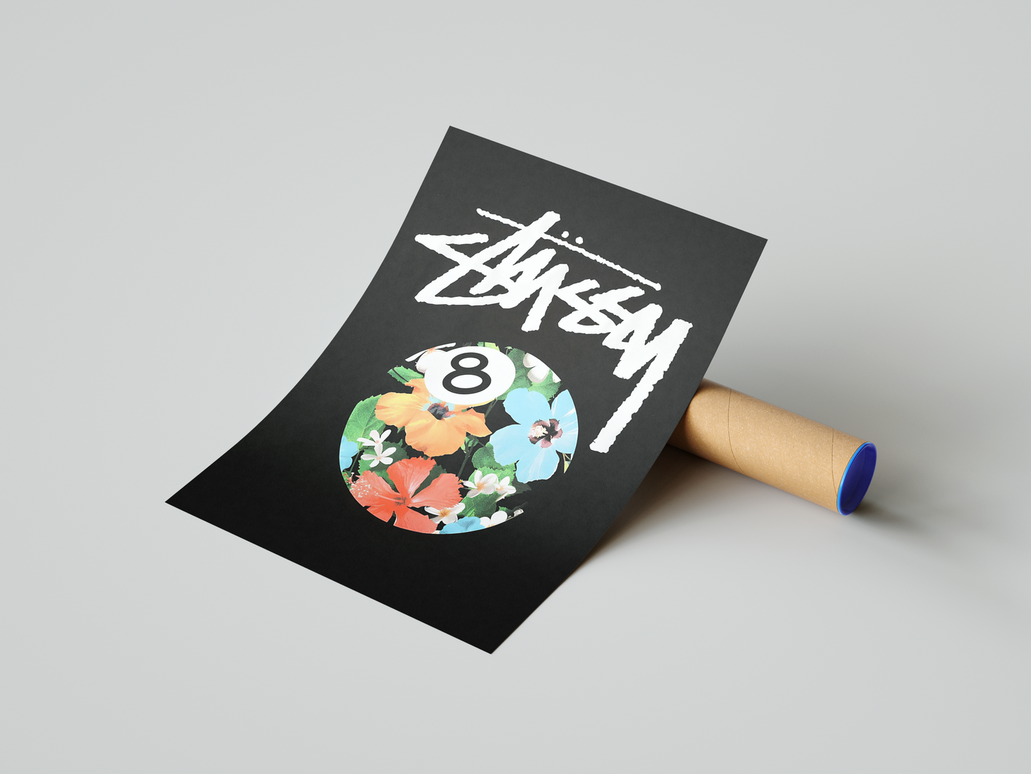 Stussy Flower 8 Ball Poster