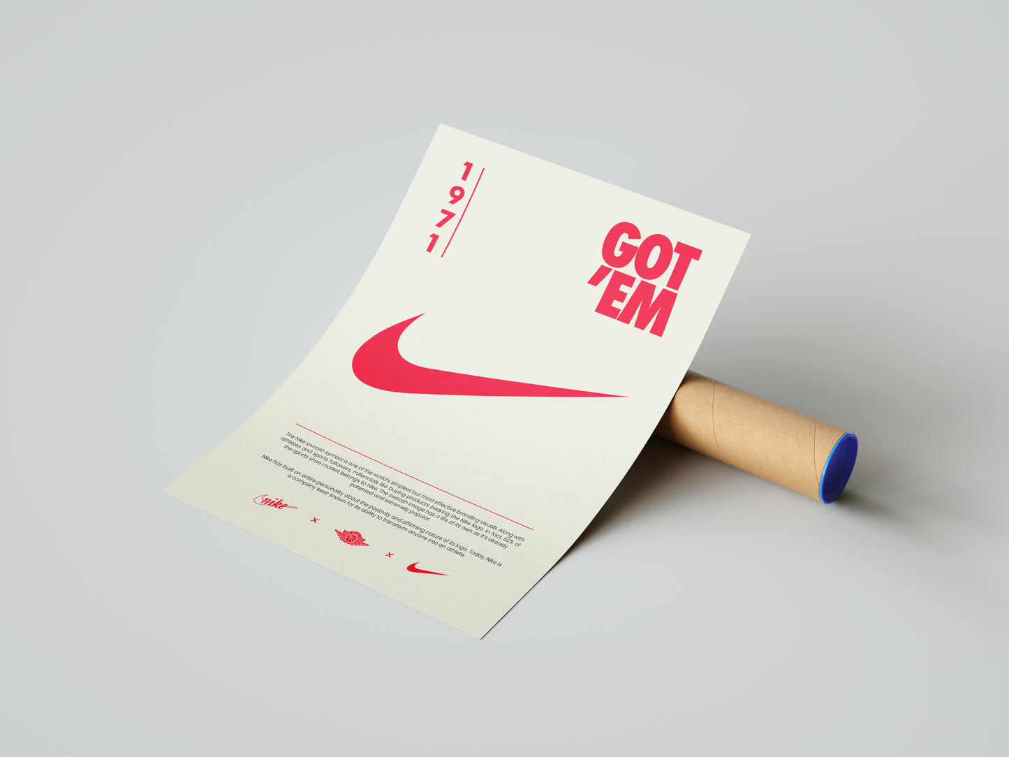 Nike Origins Red Beige Poster