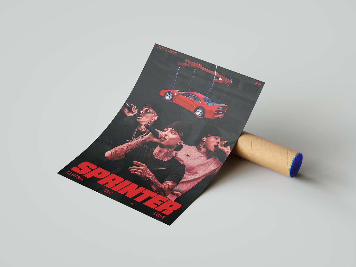 Central Cee - 'Sprinter' Red Poster