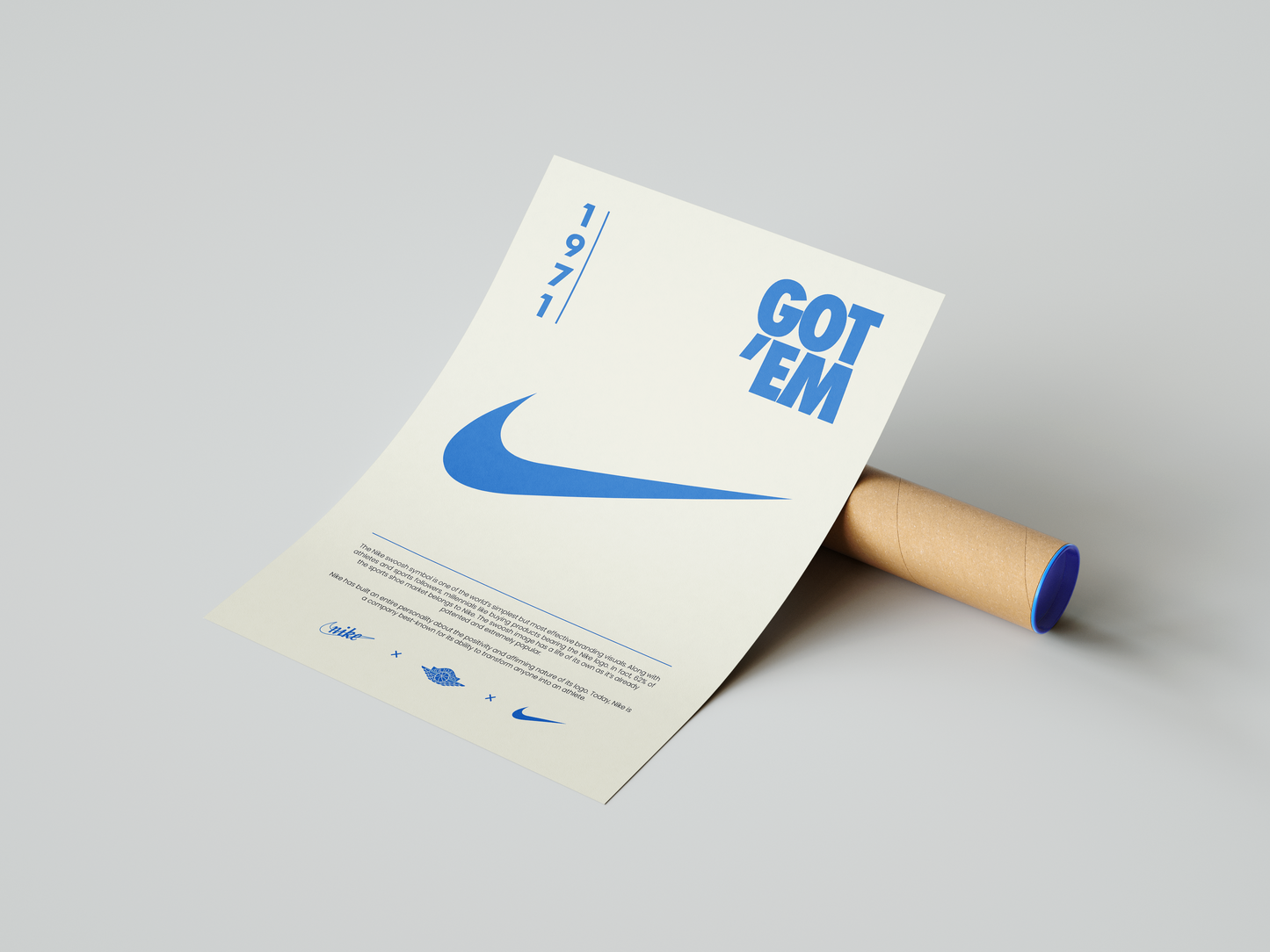 Nike Origins Blue Beige Poster