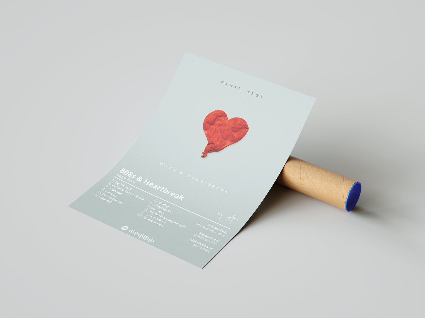 Kanye West '808s & Heartbreak' Album Poster