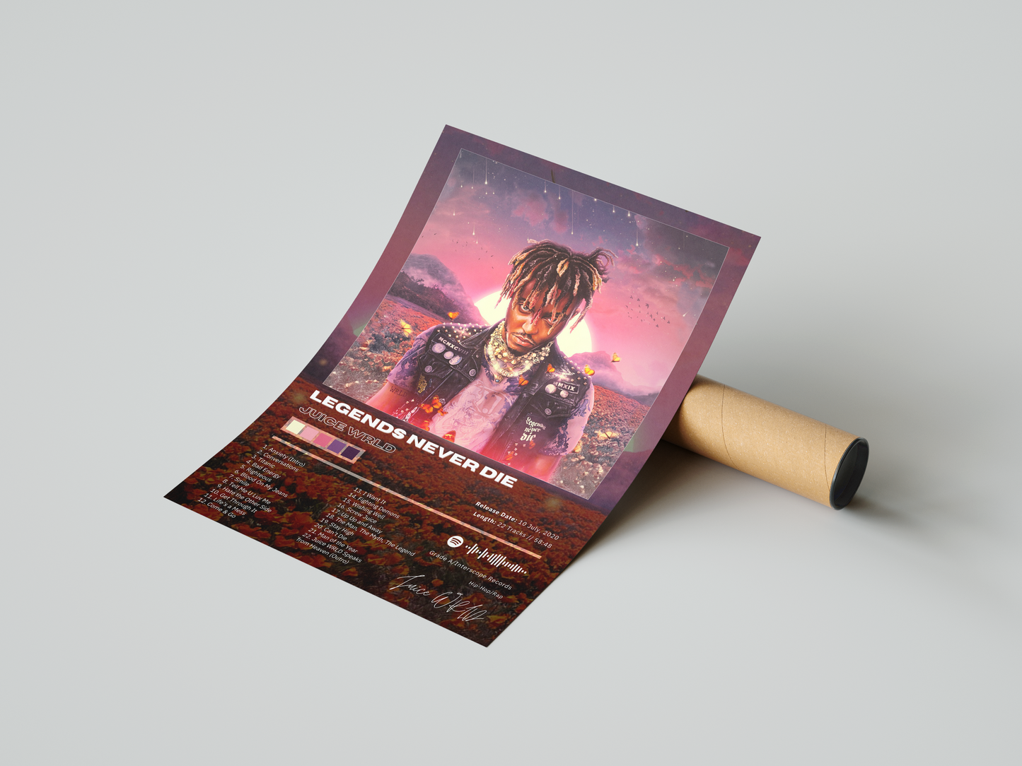 Juice WRLD 'Legends Never Die' Album Poster