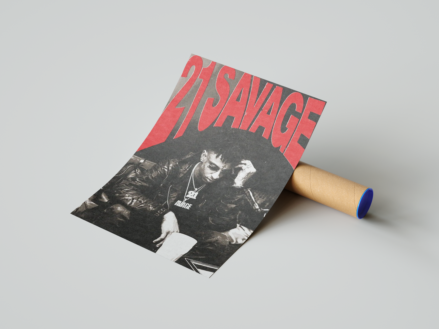 21 Savage Red Writing Poster