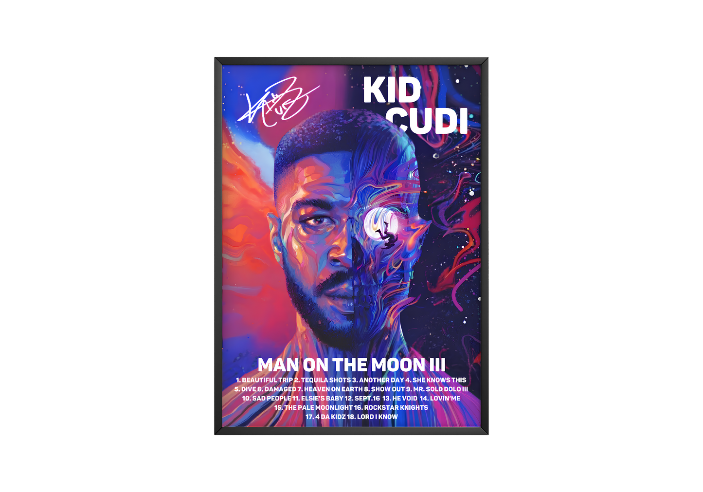 Kid Cudi - "Man On The Moon III" Signature Poster