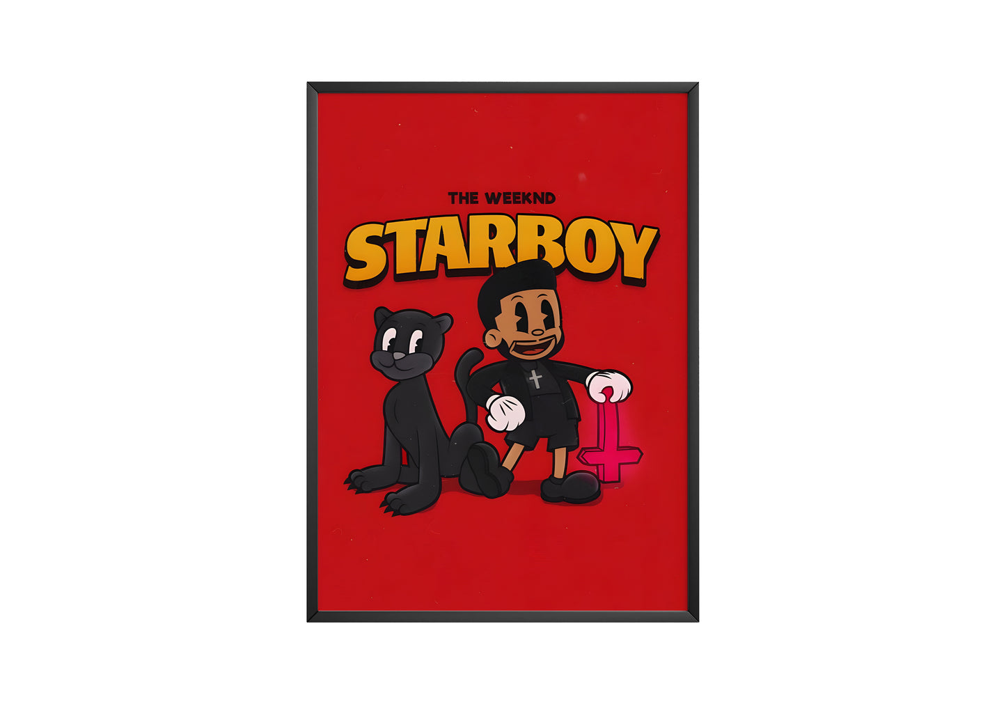 The Weeknd 'Starboy' Cartoon Poster